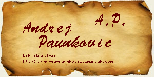 Andrej Paunković vizit kartica